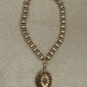 Vintage Gold bookchain  Locket Necklace